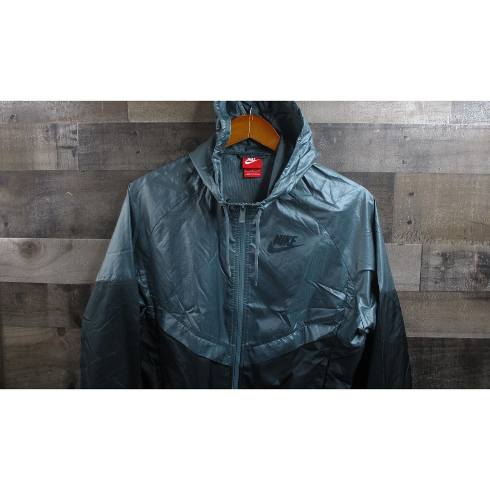 Nike Windrunner Jacket Womens Medium Green Full Zip Windbreaker Hood 804947-392